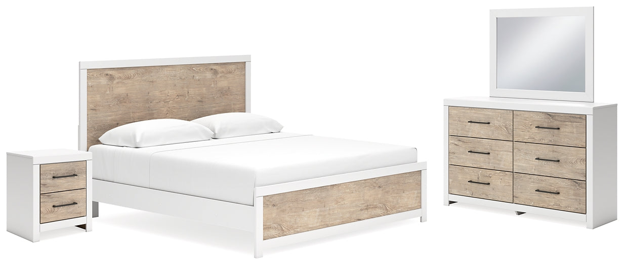 Charbitt Panel Bed With Mirrored Dresser And Nightstand