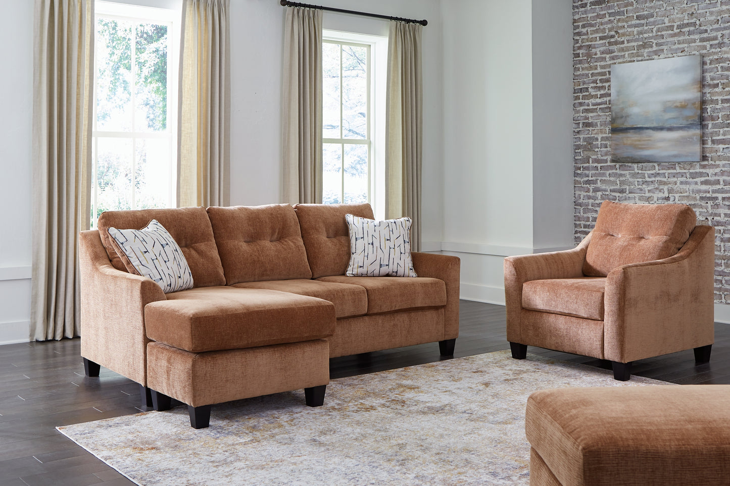 Amity Bay Sofa Chaise, Chair, and Ottoman