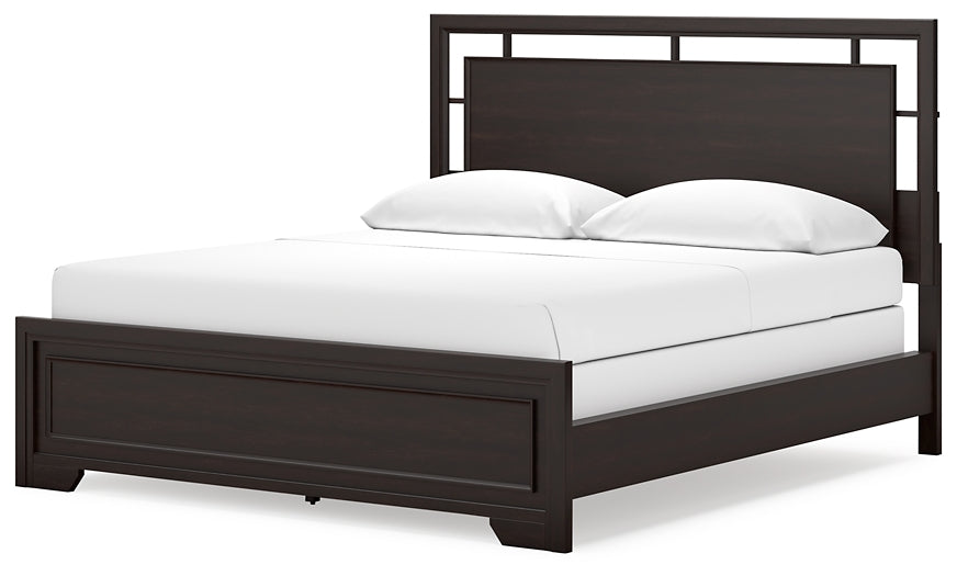 Covetown California Panel Bed With Mirrored Dresser
