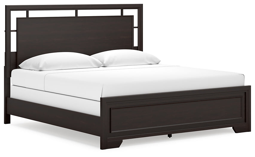 Covetown Panel Bed With Mirrored Dresser, Chest And 2 Nightstands