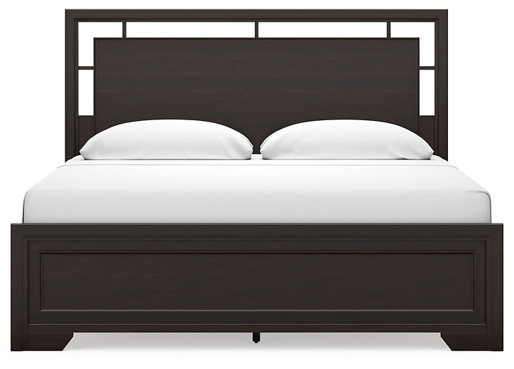 Covetown Panel Bed With Mirrored Dresser, Chest And 2 Nightstands