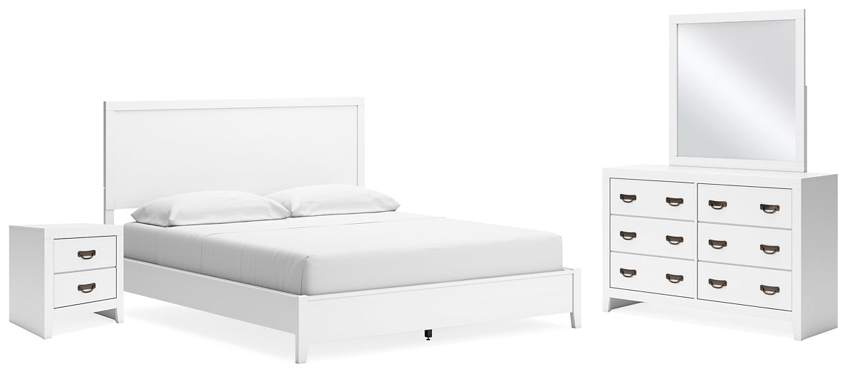 Binterglen California Panel Bed With Mirrored Dresser And Nightstand