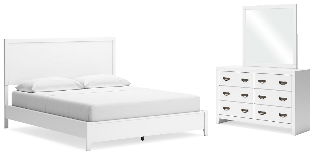 Binterglen California Panel Bed With Mirrored Dresser