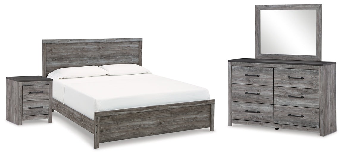 Bronyan Panel Bed With Mirrored Dresser And Nightstand