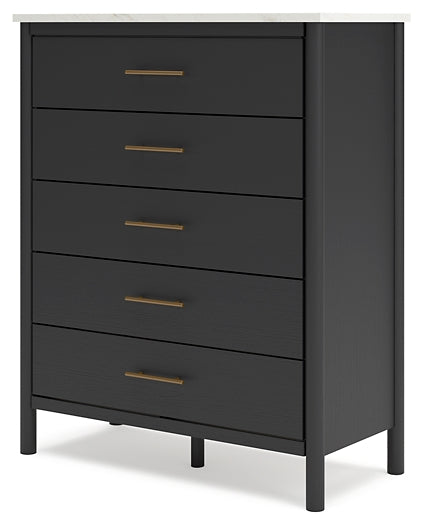 Cadmori Upholstered Panel Bed With Mirrored Dresser, Chest And Nightstand