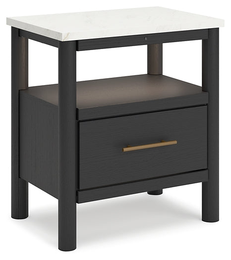 Cadmori Upholstered Panel Bed With Mirrored Dresser, Chest And Nightstand
