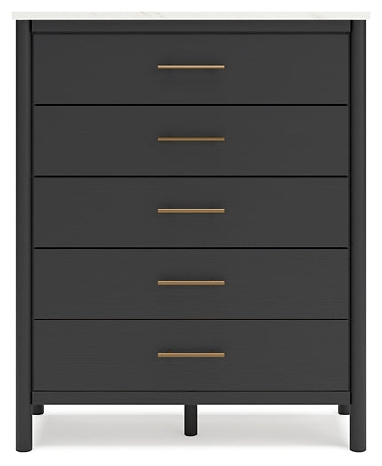 Cadmori Upholstered Panel Bed With Mirrored Dresser And Chest