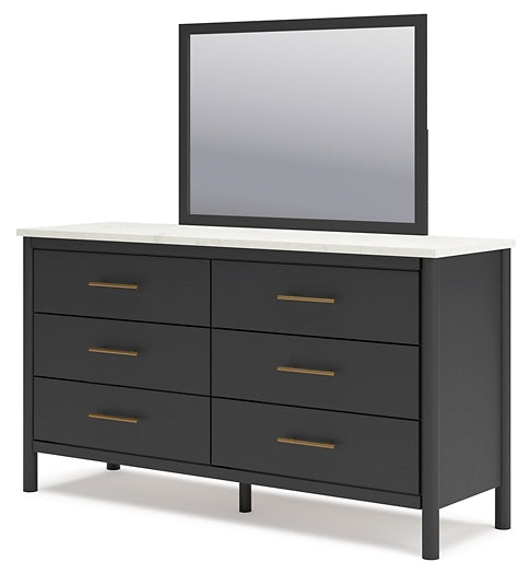 Cadmori Upholstered Panel Bed With Mirrored Dresser And Nightstand
