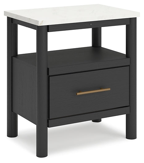 Cadmori Upholstered Panel Bed With Mirrored Dresser And Nightstand