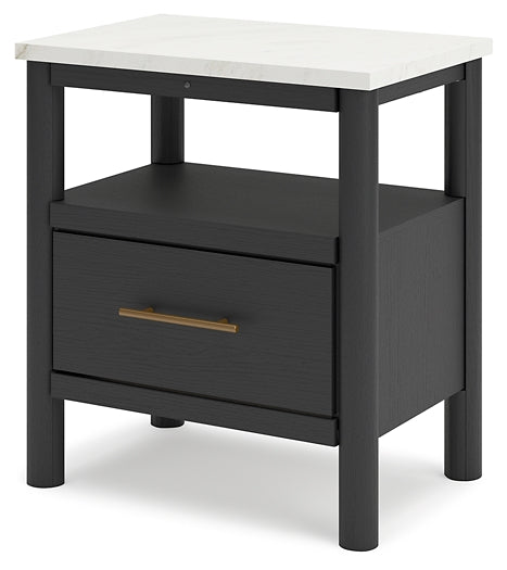 Cadmori Upholstered Panel Bed With Mirrored Dresser And Nightstand