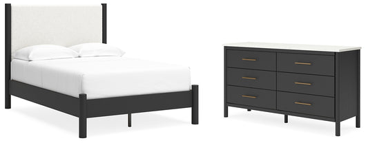 Cadmori  Upholstered Panel Bed With Dresser