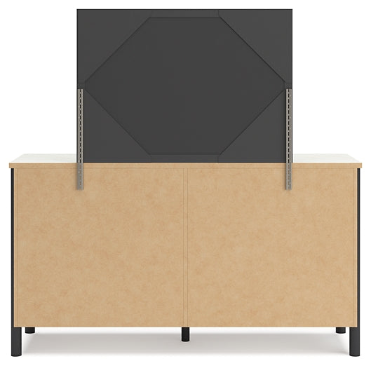 Cadmori Upholstered Panel Bed With Mirrored Dresser