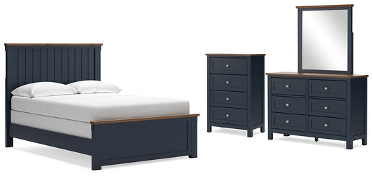 Landocken  Panel Bed With Mirrored Dresser And Chest