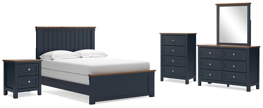 Landocken  Panel Bed With Mirrored Dresser, Chest And Nightstand