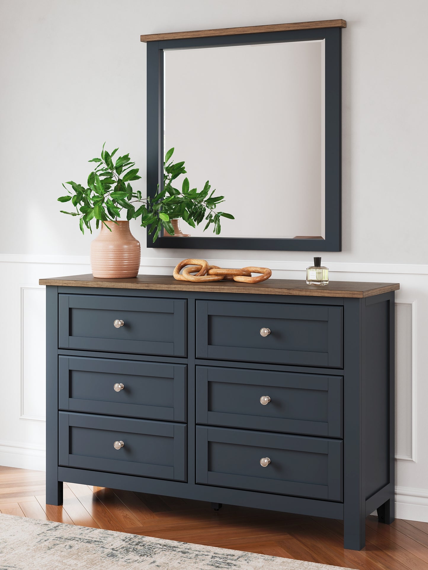Landocken Panel Bed With Mirrored Dresser And 2 Nightstands