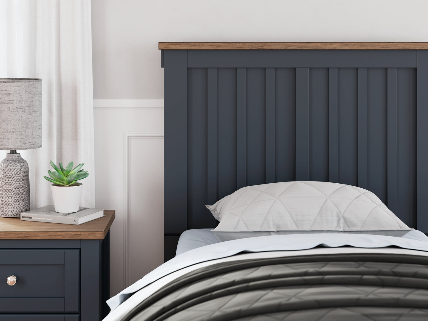 Landocken Panel Bed With Mirrored Dresser And 2 Nightstands