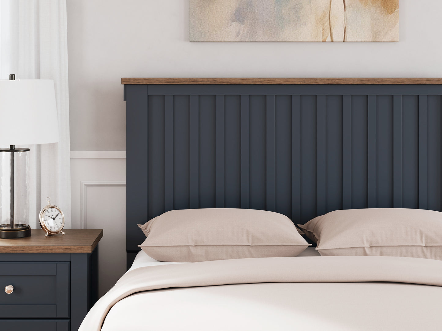 Landocken Panel Bed With Mirrored Dresser And 2 Nightstands