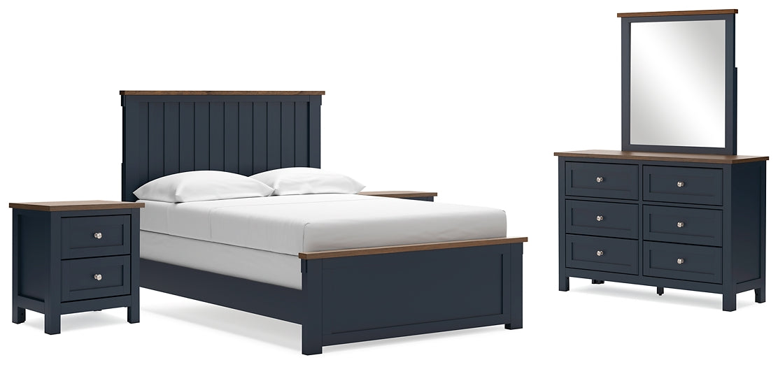 Landocken Panel Bed With Mirrored Dresser And 2 Nightstands