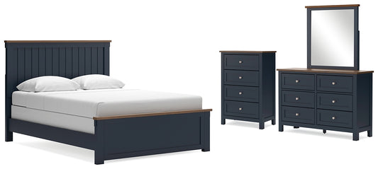Landocken  Panel Bed With Mirrored Dresser And Chest
