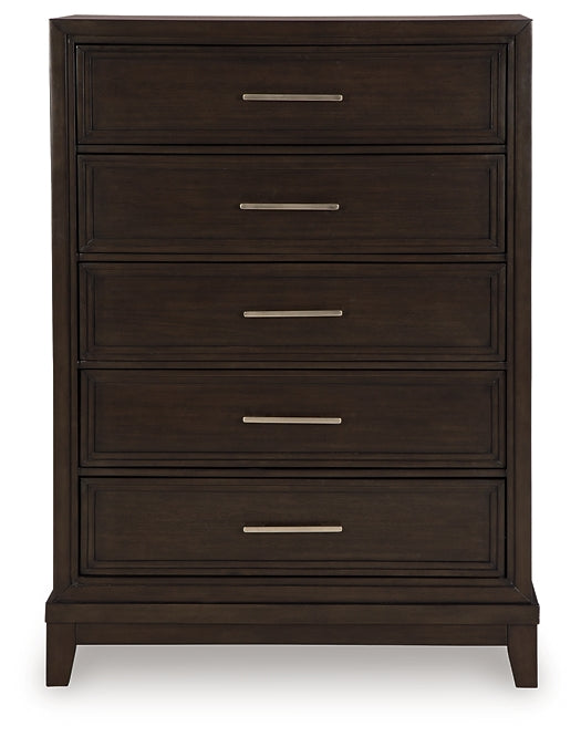 Neymorton Upholstered Panel Bed With Mirrored Dresser, Chest And 2 Nightstands
