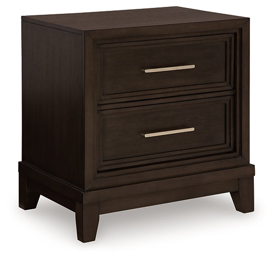 Neymorton Upholstered Panel Bed With Mirrored Dresser, Chest And 2 Nightstands