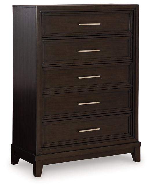 Neymorton Upholstered Panel Bed With Mirrored Dresser, Chest And Nightstand