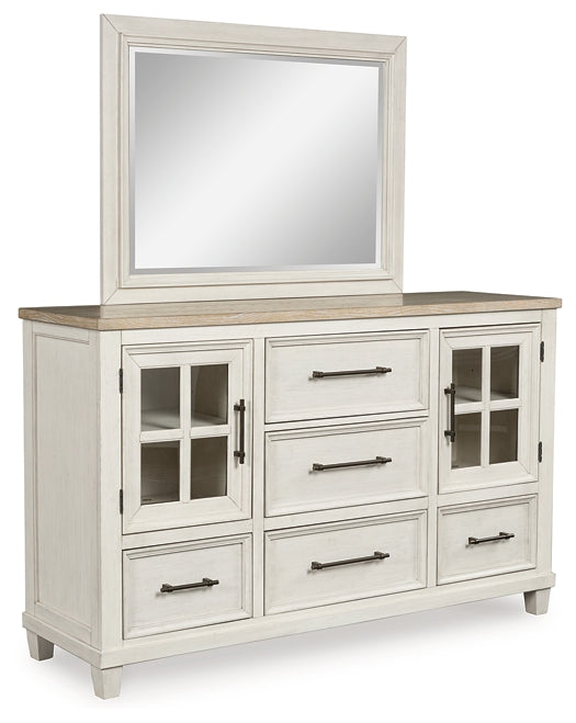 Shaybrock Panel Bed With Mirrored Dresser