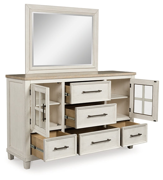 Shaybrock Panel Bed With Mirrored Dresser