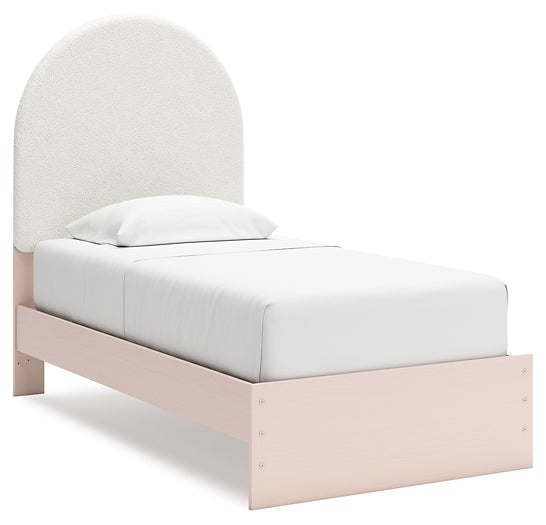 Wistenpine Upholstered Panel Bed With Mirrored Dresser