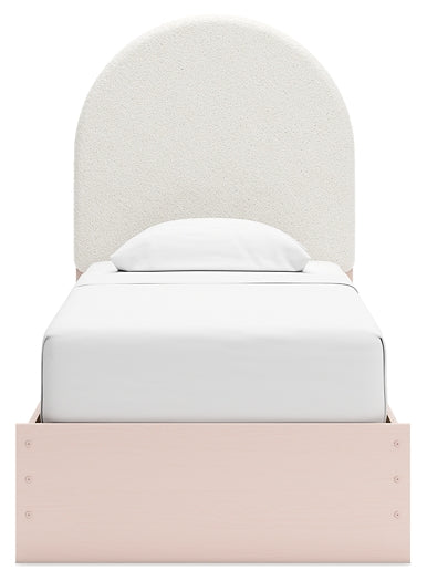 Wistenpine Upholstered Panel Bed With Mirrored Dresser