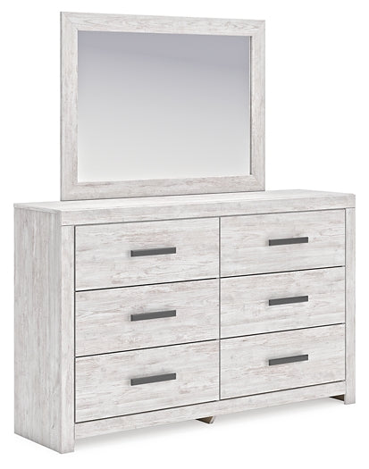 Cayboni Panel Bed With Mirrored Dresser, Chest And 2 Nightstands