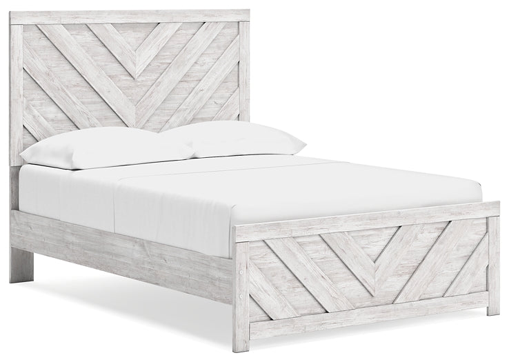 Cayboni Panel Bed With Mirrored Dresser, Chest And 2 Nightstands