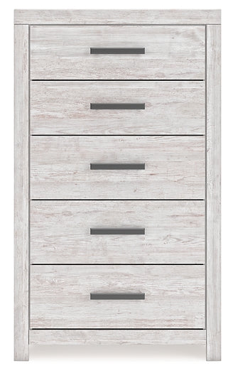 Cayboni Panel Bed With Mirrored Dresser, Chest And 2 Nightstands