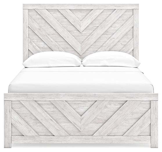 Cayboni Panel Bed With Mirrored Dresser, Chest And 2 Nightstands
