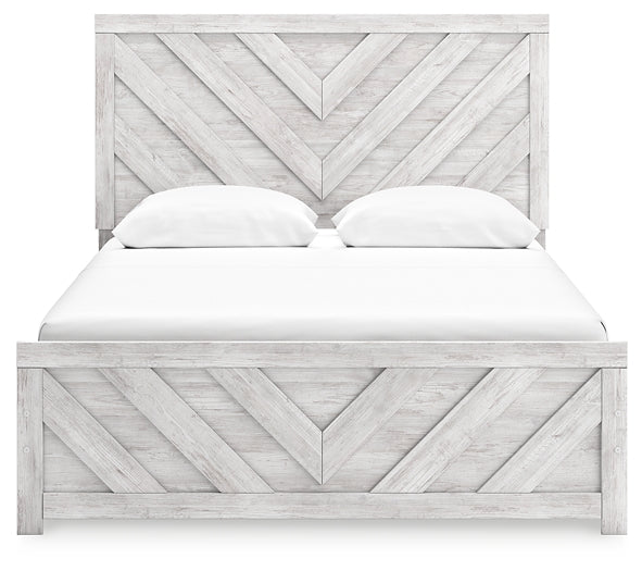 Cayboni Panel Bed With Mirrored Dresser