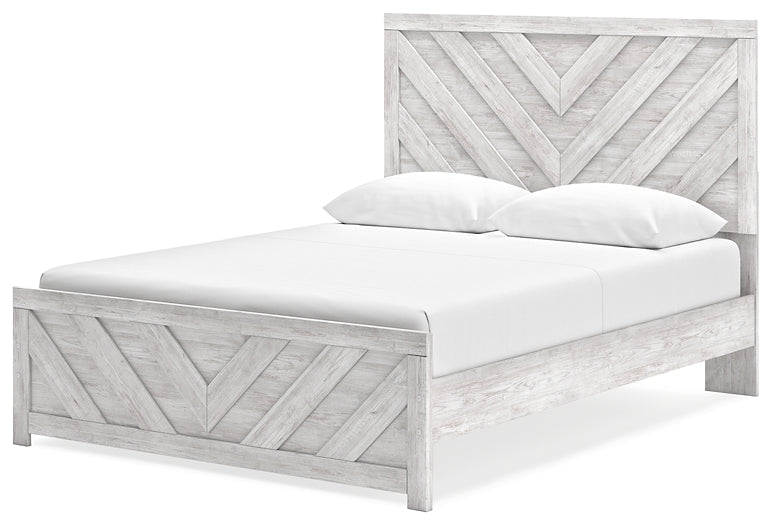 Cayboni Panel Bed With Mirrored Dresser