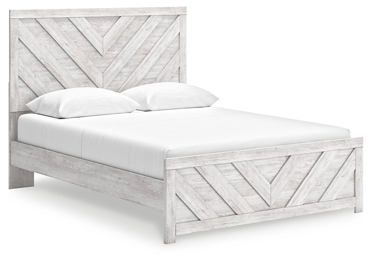 Cayboni Panel Bed With Mirrored Dresser