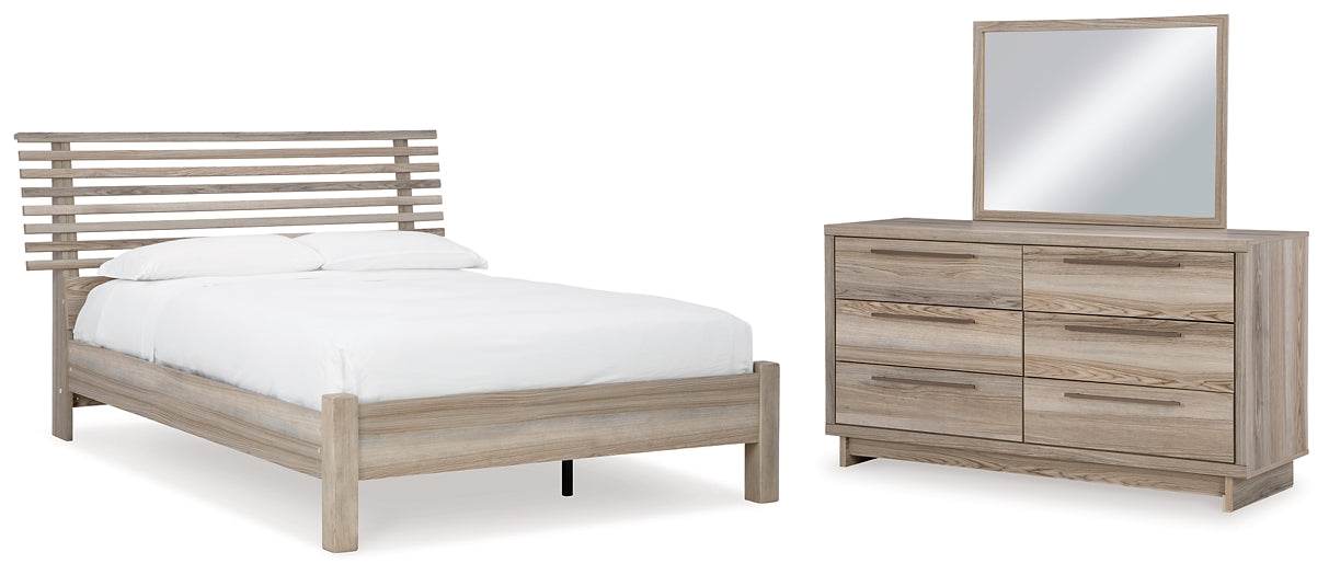 Hasbrick Panel Bed With Mirrored Dresser