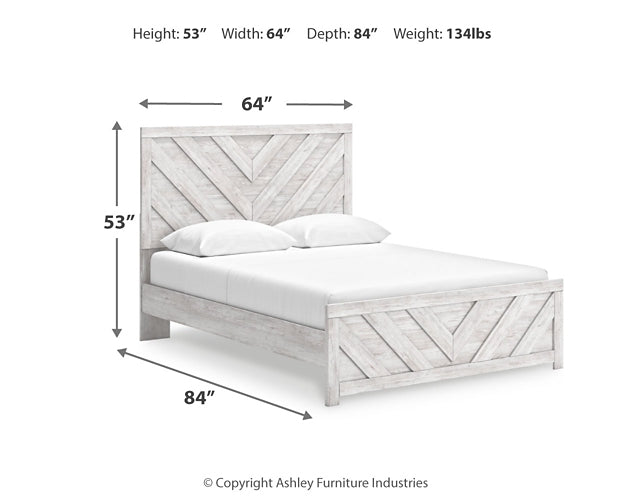 Cayboni Panel Bed With Mirrored Dresser