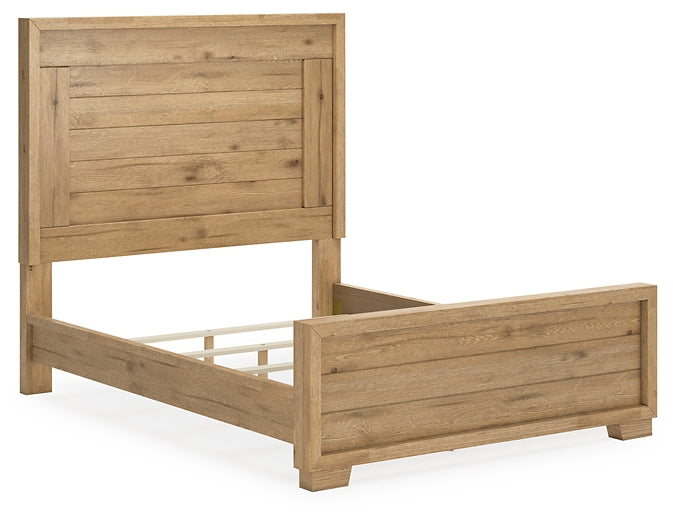Galliden Panel Bed With Mirrored Dresser And Nightstand