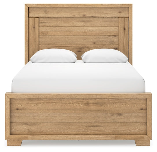 Galliden Panel Bed With Mirrored Dresser And Nightstand