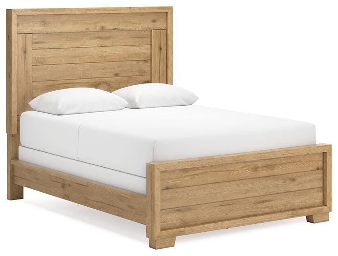 Galliden Panel Bed With Mirrored Dresser And Nightstand
