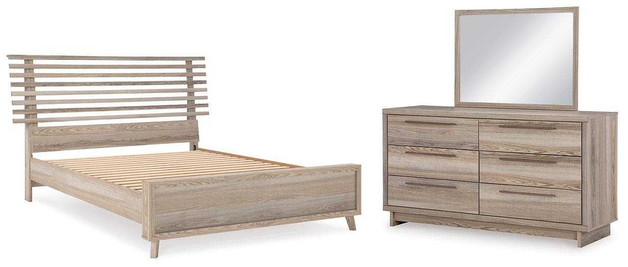 Hasbrick Panel Bed With Mirrored Dresser