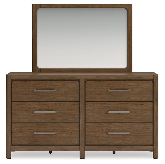 Cabalynn California Panel Bed With Storage With Mirrored Dresser