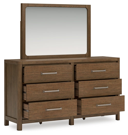 Cabalynn California Panel Bed With Storage With Mirrored Dresser