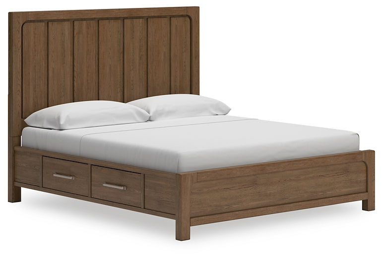 Cabalynn California Panel Bed With Storage With Mirrored Dresser