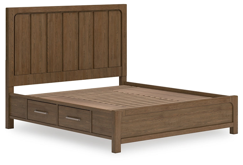 Cabalynn California Panel Bed With Storage With Mirrored Dresser