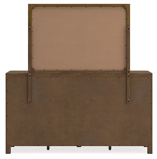 Cabalynn California Panel Bed With Storage With Mirrored Dresser