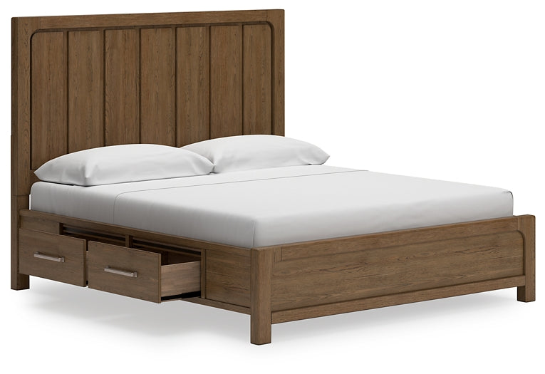 Cabalynn California Panel Bed With Storage With Mirrored Dresser