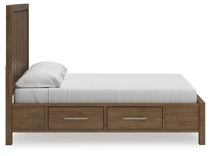 Cabalynn California Panel Bed With Storage With Mirrored Dresser